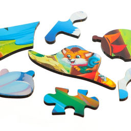 Пазл деревянный Полёт на воздушном шаре, 20 х 28 см - Лесная мастерская фото 3