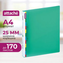 Папка на 2-х кольцах пласт Attache Diagonal зеленый  фото 2
