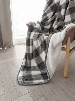 Плед с шерпой 200x220 серый - Denastia фото 4