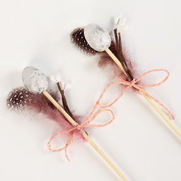 Декор на палочке «Перо и яйцо» набор 2 шт., МИКС