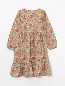 Bisiklet Yaka Desenli Uzun Kollu K?z ?ocuk Elbise - Waikiki фото 2