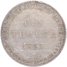 1 талер 1835 года Гессен-Кассель