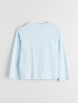 Bisiklet Yaka Stitch Bask?l? K?z ?ocuk Pijama ?st