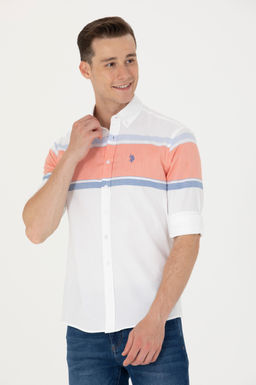 U. S. Polo Assn / Мужская белая рубашка с длинным рукавом - U.s. polo assn фото 8