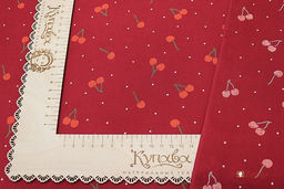 Штапель Премиум Маленькие вишенки с точками на малиновом, ш.1.43м, вискоза-100%, 120гр/м.кв - Купава фото 6