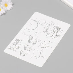 Пластиковый трафарет для творчества «Бабочки и паутина», шаблон, 16×24 см