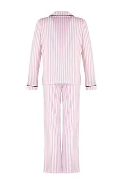 Trendyolmilla Pudra %100 Pamuklu Cizgili Biye Detayl? Orme Pijama Tak?m? THMAW21PT0614  фото 17