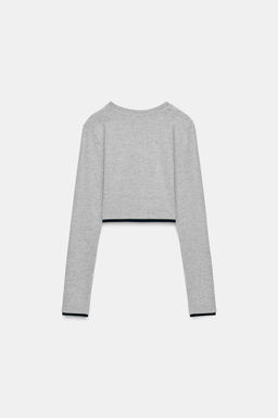 MOCK LAYER CROP T-SHIRT - Zara фото 8