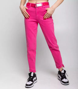 Джинсы #МСК8902, розовые
