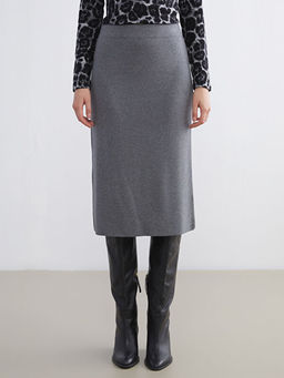 Beli Lastikli Triko Etek