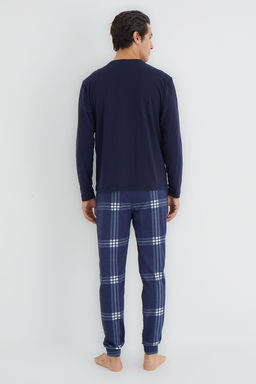 TRENDYOL MAN Lacivert Regular Fit Ekose Orme Pijama Tak?m? TMNAW25PT00061 - Trendyolmilla фото 5