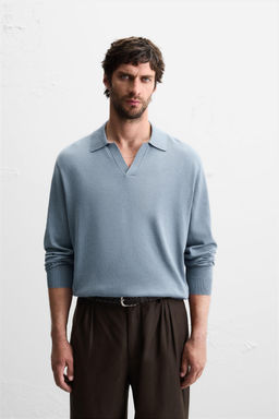 COTTON BLEND KNIT POLO SHIRT - Zara фото 2