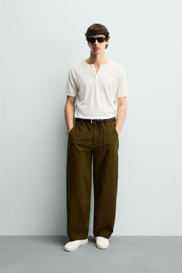 CAMISETA PUNTO CUELLO PANADERO / Crudo