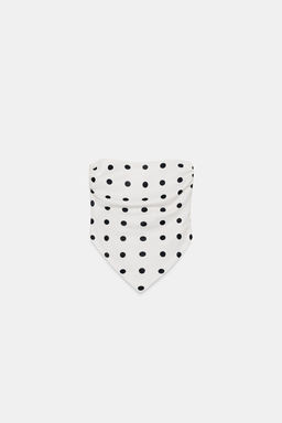 TOP SATINADO PALABRA DE HONOR LAZADA / Blanco / Negro - Zara фото 5
