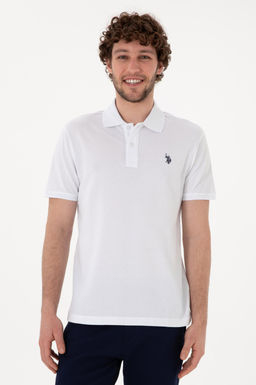 Erkek Slim Fit Polo Yaka Beyaz Basic Ti__rt Sepette S_rpriz _ndirim