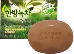 Кусковое мыло для лица и тела с зеленым чаем 3W Clinic Dirt Soap (120гр) Green Tea