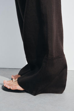 ZW COLLECTION 100% LINEN PALAZZO TROUSERS - Zara фото 14