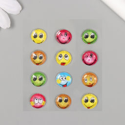 Цена за 10 шт. Наклейка акрил Смайлы 6х8 см - Simaland фото 2
