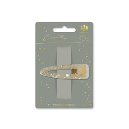 Заколка для волос зажим, арт. 71799 / 10 БЕЖЕВАЯ ФОЛЬГА (в наборе: 1шт., 7 см, черный металл, ацет