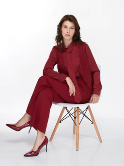 Блузка с галстуком OD-881-6 бордовый - Tantino фото 2