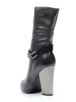 YF189-060M BLACK Полусапоги зимние женские (натуральная кожа, натуральный мех (еврозима))