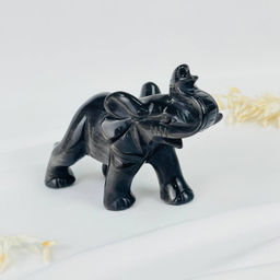 Фигурка Слон из серебристого Обсидиана