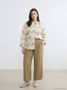 Beli Lastikli Dokulu Kad?n Pileli Pantolon