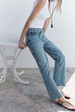 JEANS Z1975 STRAIGHT HIGH-WAIST CROSSOVER WAIST - Zara фото 5