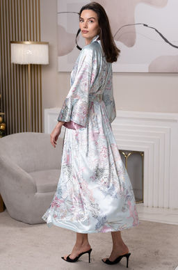 Gabriel 4529 Длинный запашной халат Mia-Amore с широким длинным рукавом фото 3