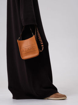 Сумка кожаная на плечо Azaro 30996 оранжевый карандаш