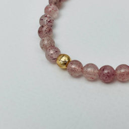 Браслет из Клубничного кварца со вставкой 16 см - Радуга самоцветов фото 3