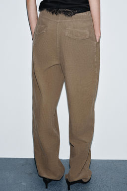 ZW COLLECTION CORDUROY STRAIGHT TROUSERS WITH POCKETS - Zara фото 3