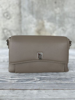 Женская кожаная сумка через плечо 8219 Серо-Бежевый - Sergio valentini фото 2