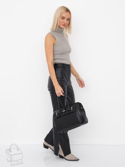 Сумка женская кожаная 1081M black Polina&Eiterou