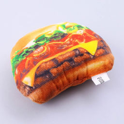 Игрушка для собак с пищалкой Бургер из текстиля, 12 х 9,3 см