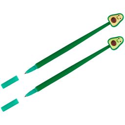 Ручка шар. MESHU "Avocados" (MS_65886) синяя, 0.7мм, корпус зеленый, с фигуркой