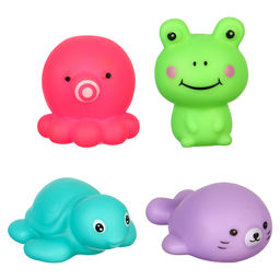 Набор резиновых игрушек для ванны Морские друзья, с пищалкой, 4 шт, Крошка Я