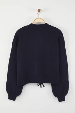 Lacivert Fermuarl? Premium Iplik/Ozel Iplik Genis Kal?p Mont Gorunumlu Triko H?rka TWOAW26HI00025 - Trendyolmilla фото 7