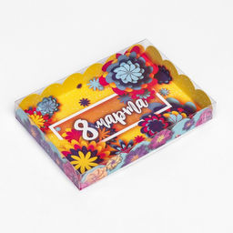 Цена за 5 шт. Коробка для печенья 8 марта 22?15?3