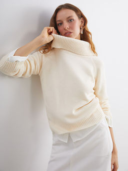 Kay?k Yaka Kad?n Triko Kazak