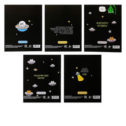 Тетрадь 48 листов в клетку Calligrata НЛО, обложка мелованный картон, блок офсет, МИКС  фото 9