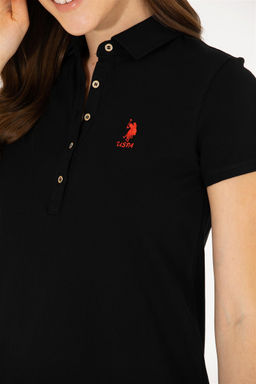U. S. Polo Assn Женское черное трикотажное платье с воротником-поло - U.s. polo assn фото 14