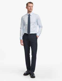 A__k Mavi Slim Fit Uzun Kollu Esnek Basic G_mlek