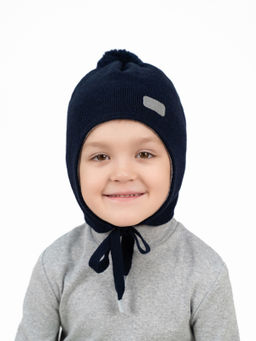 Шапка вязаная темно-синяя Ш-108 (48-50)