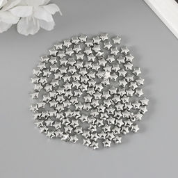 Цена за 2 шт. Бусины для творчества пластик "Звёзды" набор 150 шт серебро 0,6х0,6х0,4 см