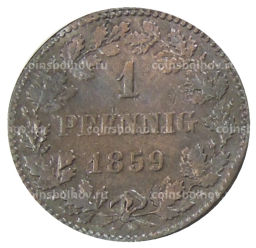 1 пфенниг 1859 года Германские государства  Нассау