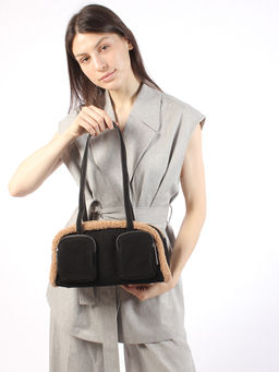 LACCOMA сумка P5659-2-черный эко кожа, искуственный мех полиэстер  фото 6