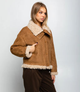 Дублёнка #КТ7580 (1), тёмно-бежевый - Dommod фото 2