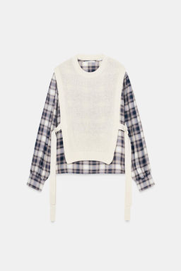 CHECK SHIRT WITH WAISTCOAT - Zara фото 5