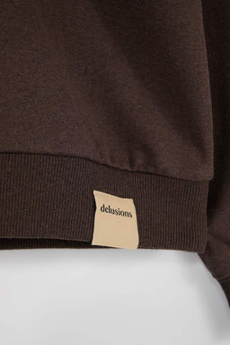 TRENDYOL MAN Lacivert Oversize/Genis Kesim Dik Yaka Fermuarl? Etiketli Ici Polarl? Sweatshirt TMNAW25SW00168 - Trendyolmilla фото 32
